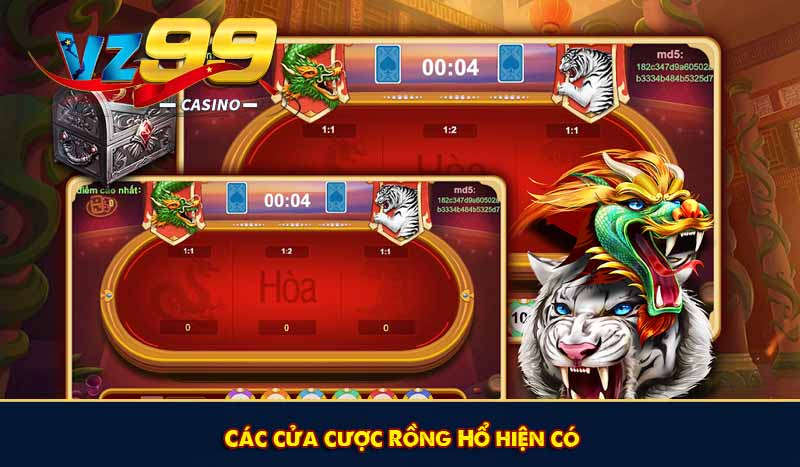 Rồng Hổ Online - Trò chơi hấp dẫn mang đến cơ hội thưởng lớn 8 Các cửa cược Rồng Hổ hiện có
